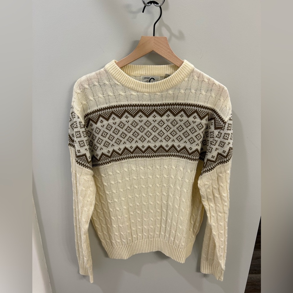 Steep Slopes Men’s Sweater Size XL – Fair Isle Knit, 100% Acrylic